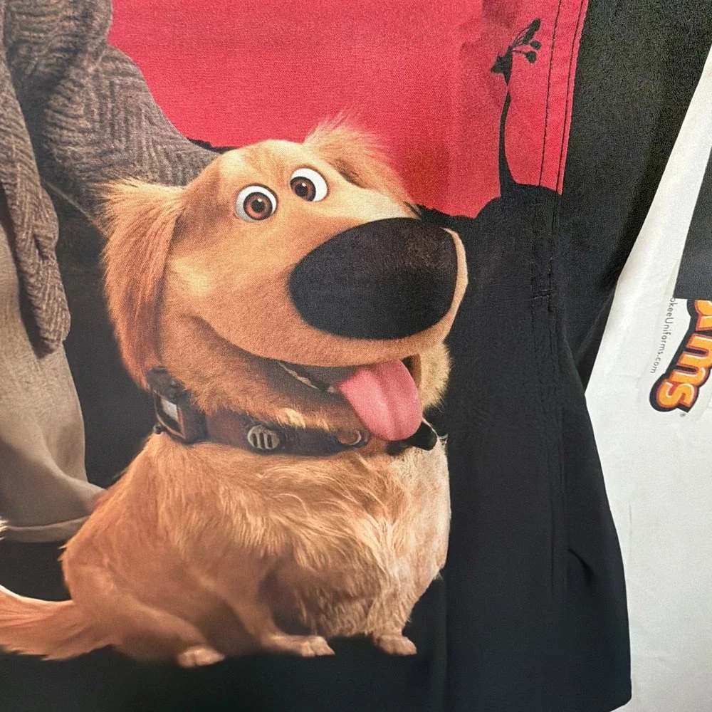 Tooniforms by Cherokee Disney Pixar Up Scrub Top Carl Dug‎ Size XS NWT